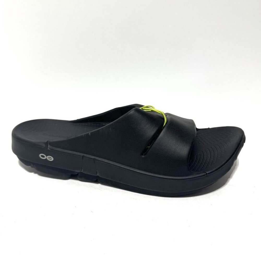 Oofos Mens Ooahh Sandals Black Size 10